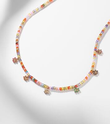 Halskette Evil Eye aus Zirkon mit 14kt Gelbgold (585/1000) und Edelsteinen | Sydney Evan