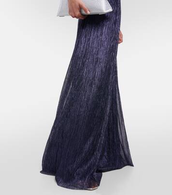 Moreau cut-out metallic plissé gown | Costarellos