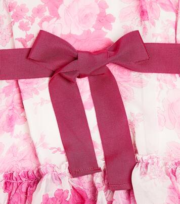 Floral bow-detail georgette dress | Monnalisa