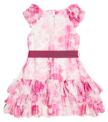 Floral bow-detail georgette dress | Monnalisa