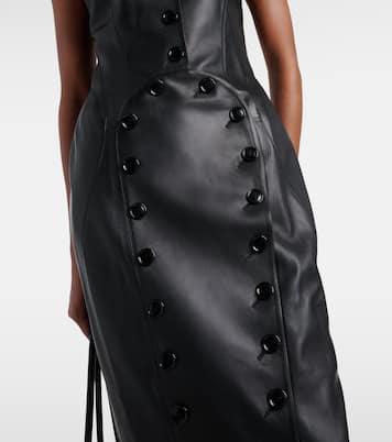 Leather midi dress | Alaïa