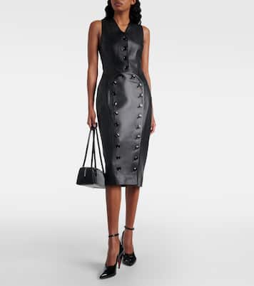Leather midi dress | Alaïa