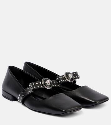 Verzierte Ballerinas Gianni Ribbon aus Leder | Versace