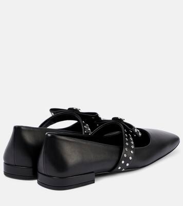 Verzierte Ballerinas Gianni Ribbon aus Leder | Versace