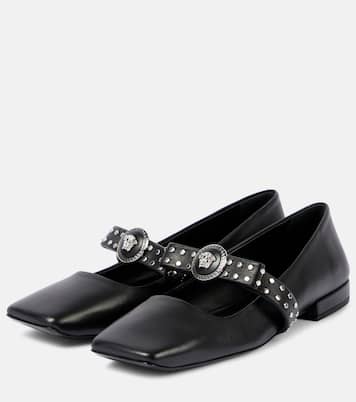 Verzierte Ballerinas Gianni Ribbon aus Leder | Versace