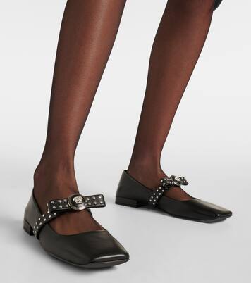 Verzierte Ballerinas Gianni Ribbon aus Leder | Versace