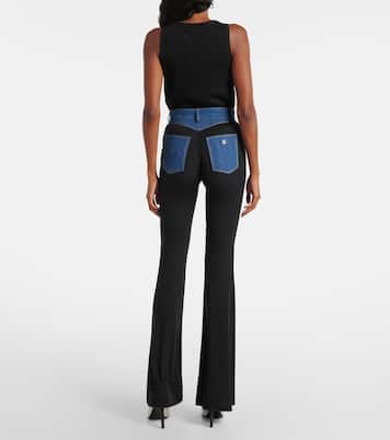 Denim-trimmed high-rise flared pants | Coperni
