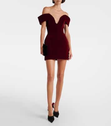 Abito corto monospalla in velluto | David Koma