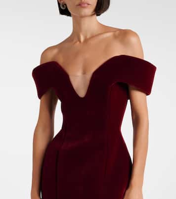 Abito corto monospalla in velluto | David Koma