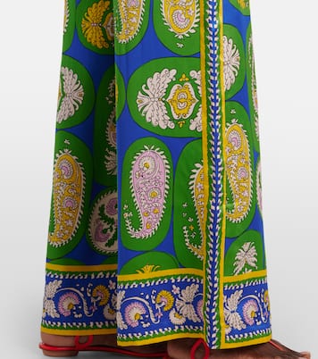 Pantalon ample imprimé en satin de soie | Alémais