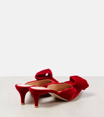 Mules 55 de terciopelo con lazo | Gianvito Rossi