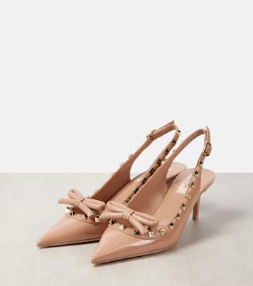 Escarpins slingback Rockstud 60 en cuir verni | Valentino Garavani