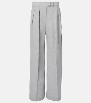 Linen-blend wide-leg pants | Brunello Cucinelli