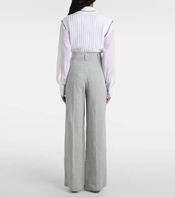 Linen-blend wide-leg pants | Brunello Cucinelli