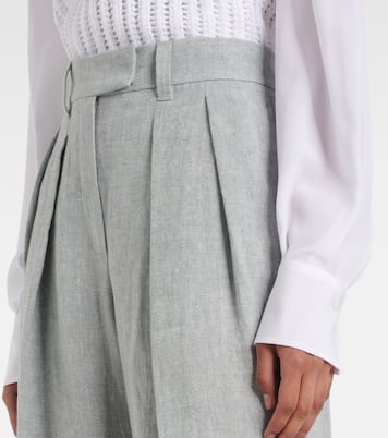 Linen-blend wide-leg pants | Brunello Cucinelli