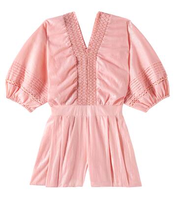 Chantal embroidered cotton romper | Poupette St Barth Kids