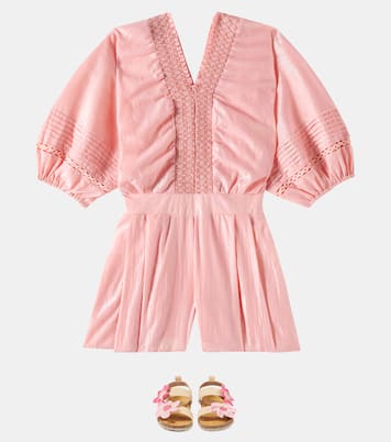 Chantal embroidered cotton romper | Poupette St Barth Kids