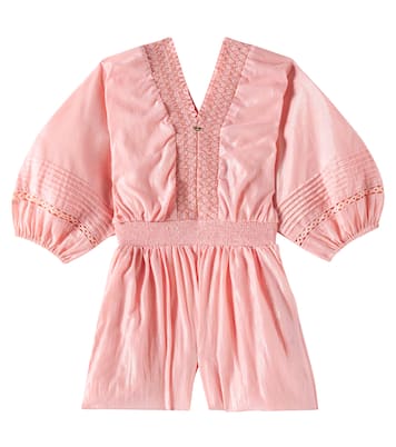Chantal embroidered cotton romper | Poupette St Barth Kids
