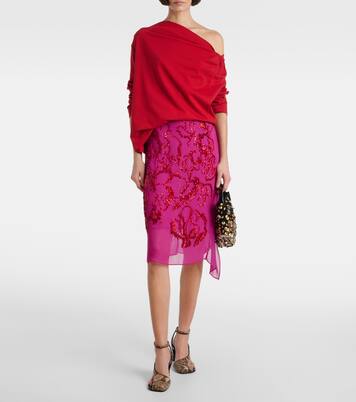 Gathered cotton jersey top | Dries Van Noten