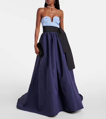 Abito bustier in seta con cintura  | Carolina Herrera