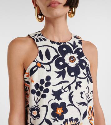 Racer printed cotton poplin minidress | La DoubleJ