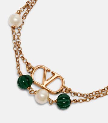 VLogo beaded Swarovski® pearls bracelet | Valentino