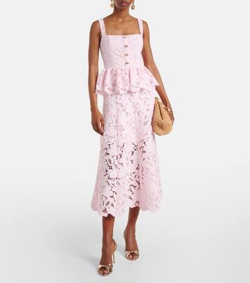 Robe midi en dentelle | Self-Portrait