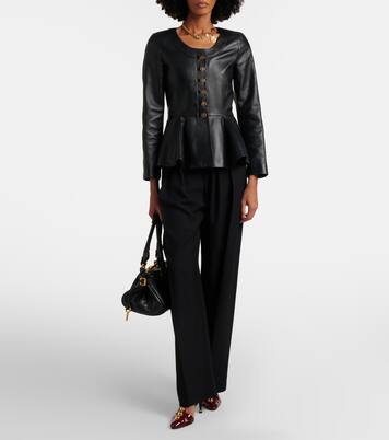 Peplum leather jacket | Chloé
