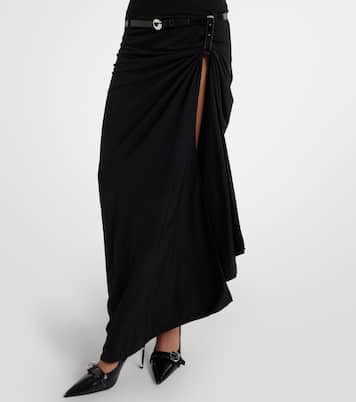Belted asymmetric draped halterneck maxi dress | Coperni