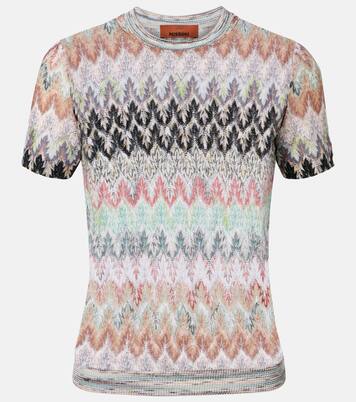 Zigzag锯齿图案金属丝面料T恤 | Missoni