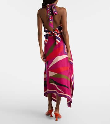 Labirinto halterneck silk satin top | Pucci