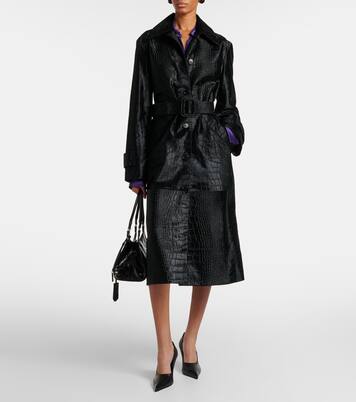 Auger croc-effect calf hair coat | Joseph
