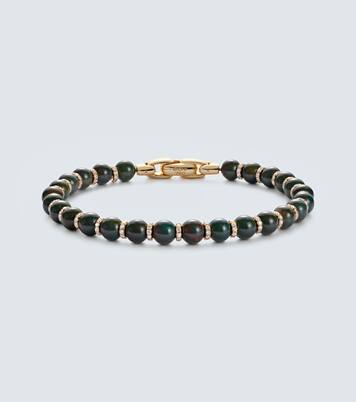 Spiritual Beads 18kt gold bracelet with bloodstones and diamonds | David Yurman