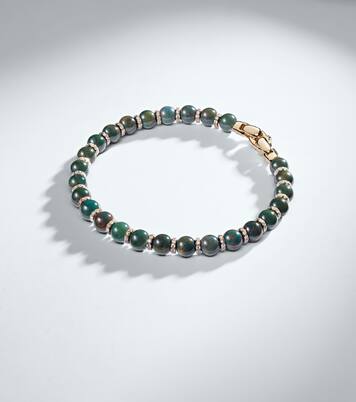Spiritual Beads 18kt gold bracelet with bloodstones and diamonds | David Yurman