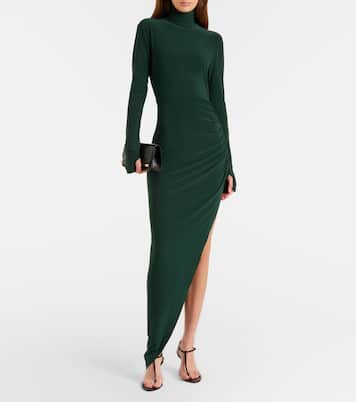 Asymmetric turtleneck maxi dress | Norma Kamali
