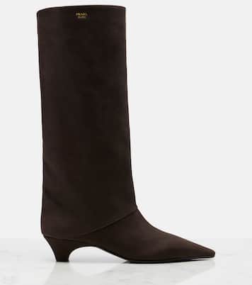 Leather knee-high boots | Prada