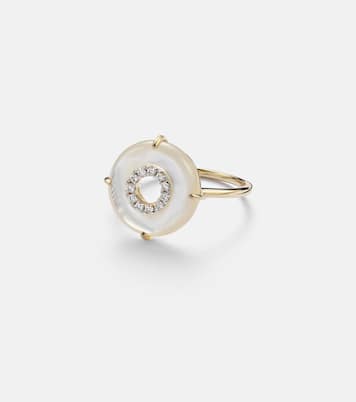 Bague en or 14 ct (585/1000) avec diamants et perles | Mateo