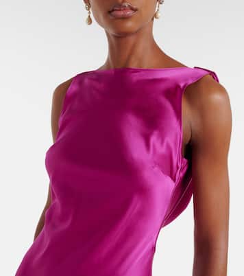 Robe longue en satin de soie mélangé | Nina Ricci