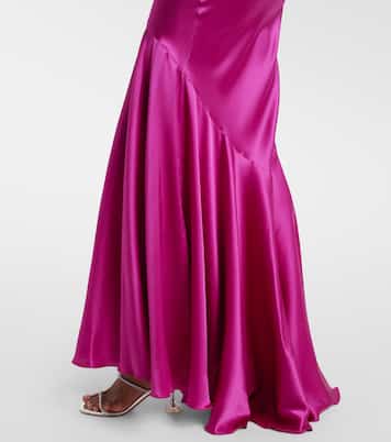 Robe longue en satin de soie mélangé | Nina Ricci