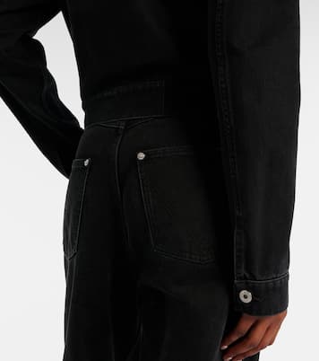 Intrecciato leather-trimmed denim jacket | Bottega Veneta