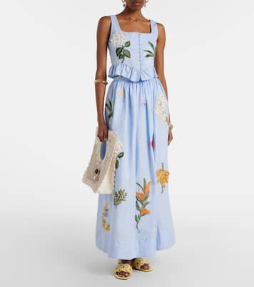 x Andrea Wild Eslabón linen crop top | Agua by Agua Bendita