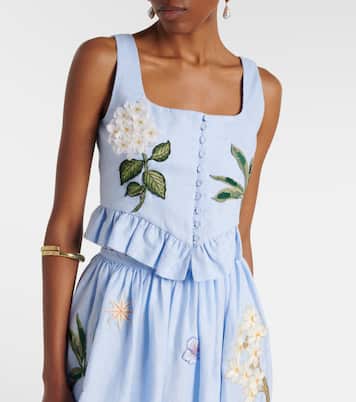 x Andrea Wild Eslabón linen crop top | Agua by Agua Bendita