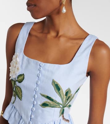 x Andrea Wild Eslabón linen crop top | Agua by Agua Bendita