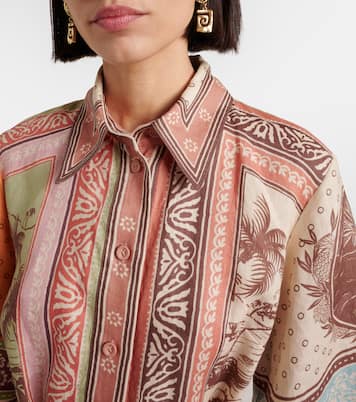 Alberta printed linen shirt dress | Alémais