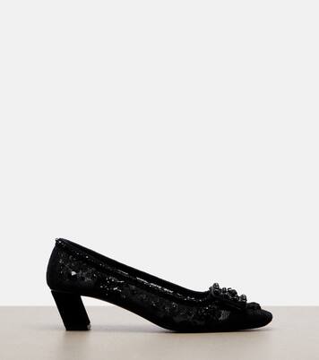 Belle Vivier embellished lace pumps | Roger Vivier