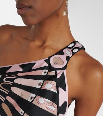 One-Shoulder-Minikleid Abito aus Seiden-Twill | Pucci
