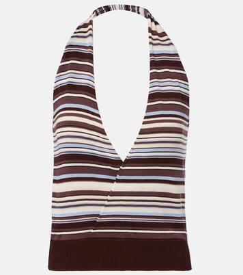 Knitted striped halterneck top | Aya Muse
