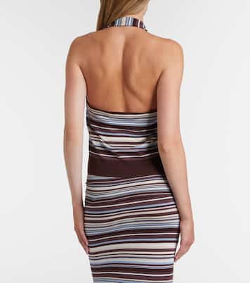 Knitted striped halterneck top | Aya Muse