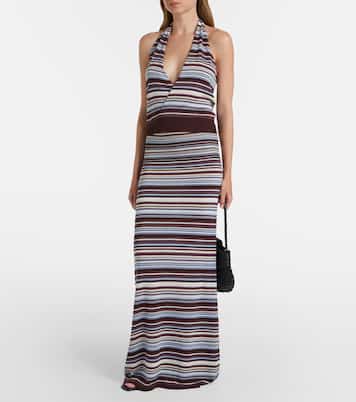 Knitted striped halterneck top | Aya Muse