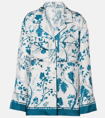 Floral silk pajama shirt | Erdem